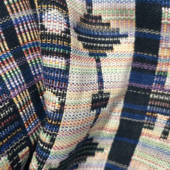 Ann Taylor Women's Pencil Skirt Blue Aztec Geometric Print Lined - Picture 3 of 12